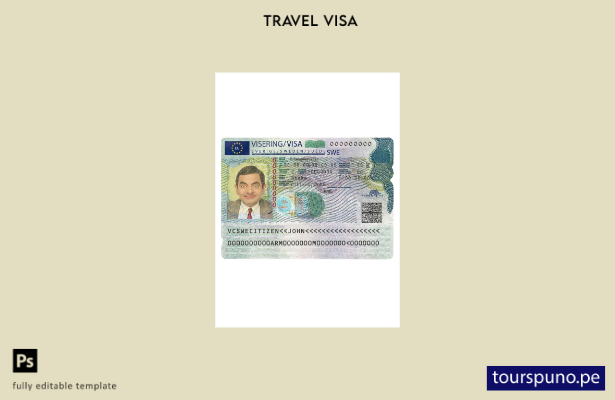 ready to print Sweden schengen visa template